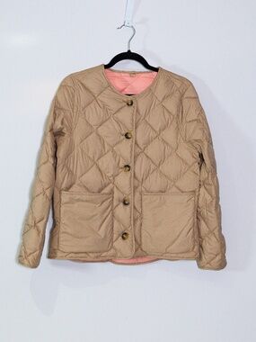 Vineyard Vines Women's Reversible Quilted Collarless Button Front Jacket Small